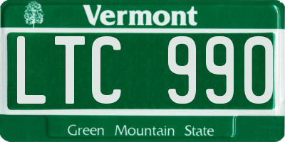 VT license plate LTC990