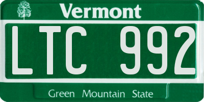 VT license plate LTC992