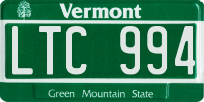 VT license plate LTC994
