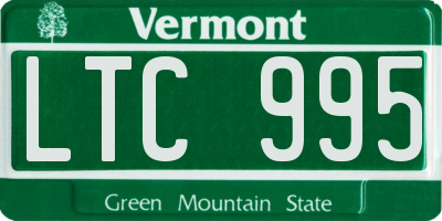 VT license plate LTC995