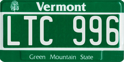 VT license plate LTC996