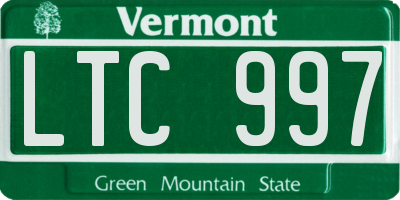 VT license plate LTC997