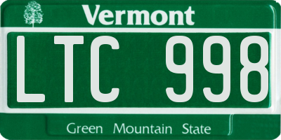 VT license plate LTC998
