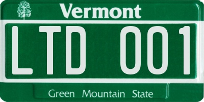 VT license plate LTD001