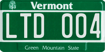 VT license plate LTD004