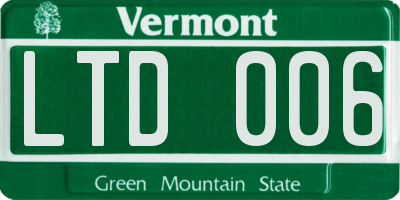 VT license plate LTD006