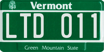 VT license plate LTD011