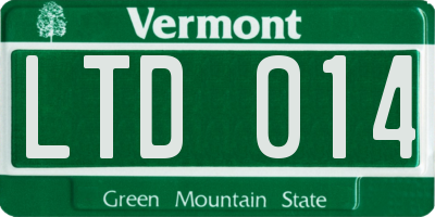 VT license plate LTD014