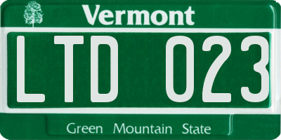 VT license plate LTD023