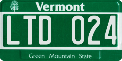 VT license plate LTD024