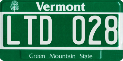 VT license plate LTD028