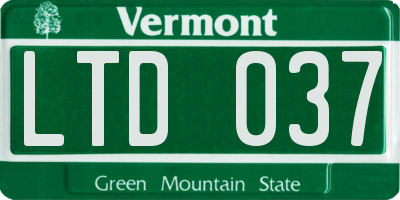 VT license plate LTD037