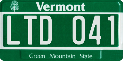 VT license plate LTD041