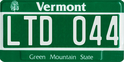 VT license plate LTD044