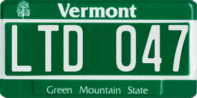 VT license plate LTD047