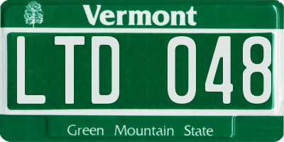 VT license plate LTD048