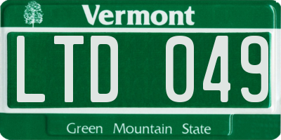 VT license plate LTD049