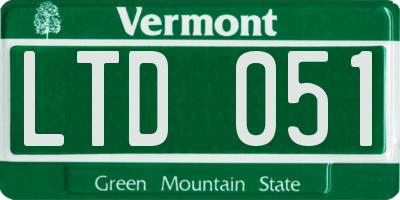 VT license plate LTD051