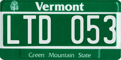 VT license plate LTD053