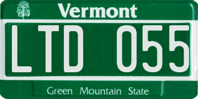 VT license plate LTD055