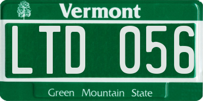 VT license plate LTD056