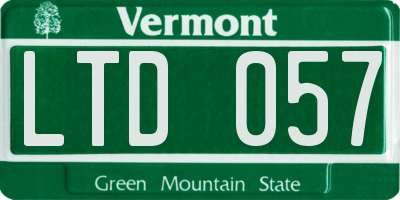 VT license plate LTD057