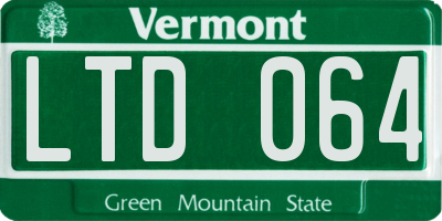 VT license plate LTD064