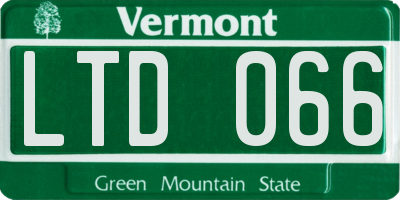 VT license plate LTD066
