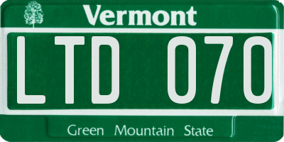 VT license plate LTD070