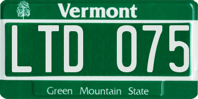 VT license plate LTD075