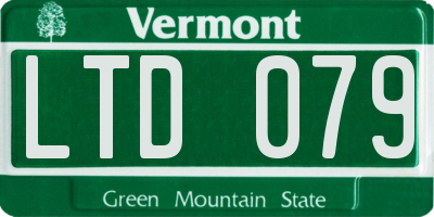 VT license plate LTD079