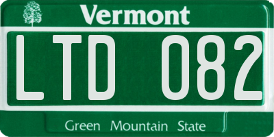 VT license plate LTD082