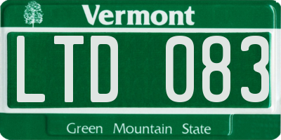 VT license plate LTD083
