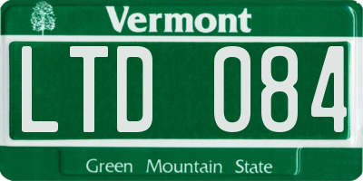 VT license plate LTD084