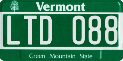 VT license plate LTD088