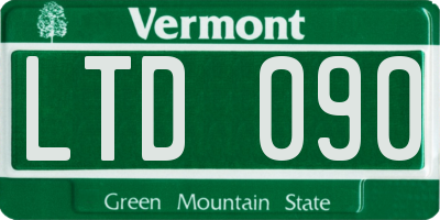 VT license plate LTD090