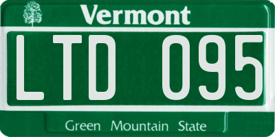 VT license plate LTD095
