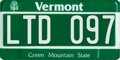 VT license plate LTD097