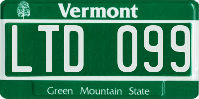 VT license plate LTD099