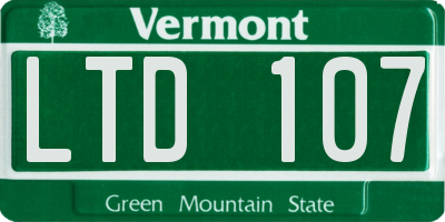 VT license plate LTD107