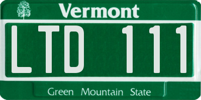 VT license plate LTD111