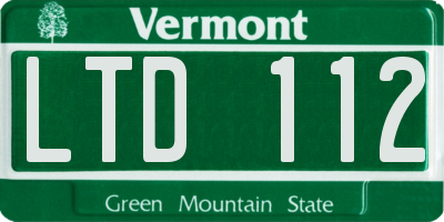 VT license plate LTD112