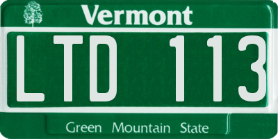 VT license plate LTD113