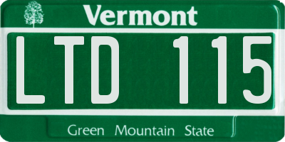 VT license plate LTD115