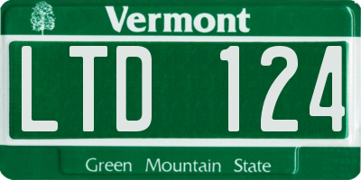 VT license plate LTD124