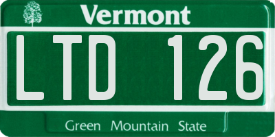 VT license plate LTD126