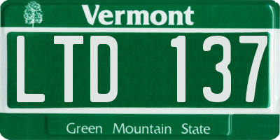 VT license plate LTD137