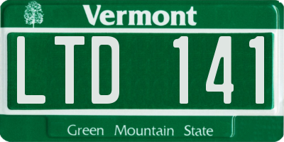 VT license plate LTD141