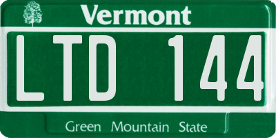 VT license plate LTD144