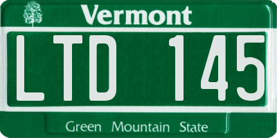 VT license plate LTD145